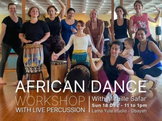 African Dance Workshop with live percussions - 18.12.22 from 11 to 1 pm
